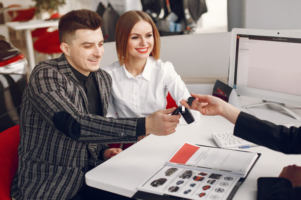 stylish elegant people car salon