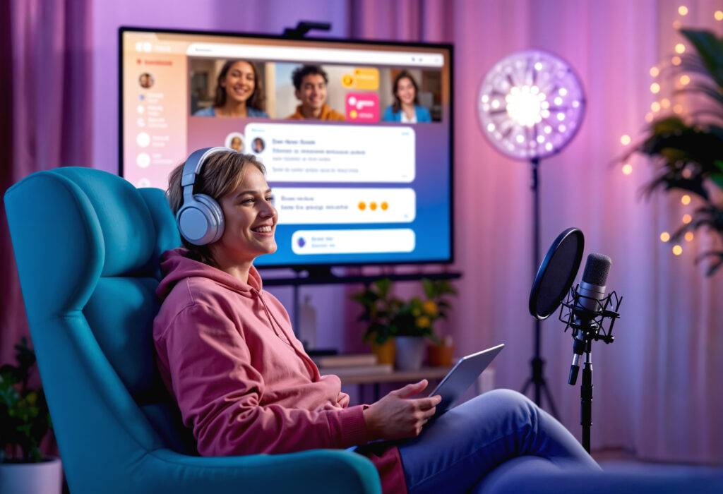 woman streaming online