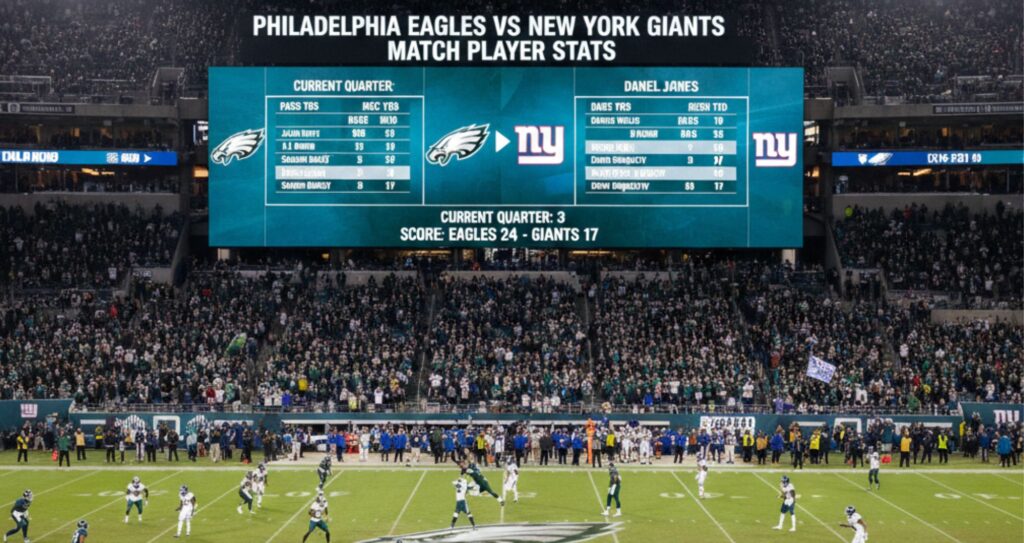 Philadelphia Eagles vs New York Giants Match Player Stats