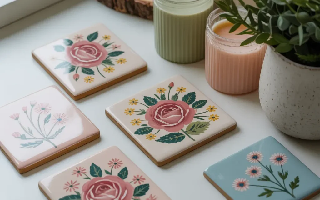 Hand Painted Tile Coaster