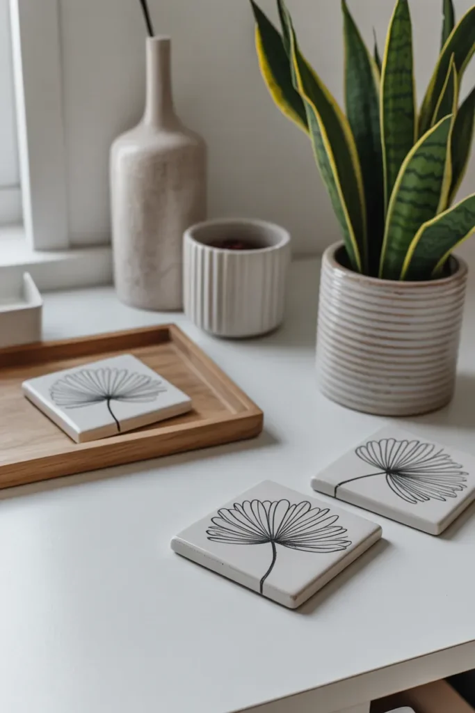 Hand Painted Tile Coaster