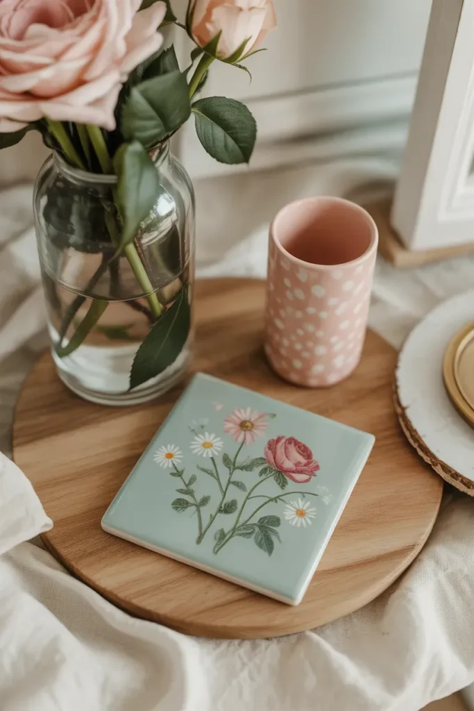 Hand Painted Tile Coaster