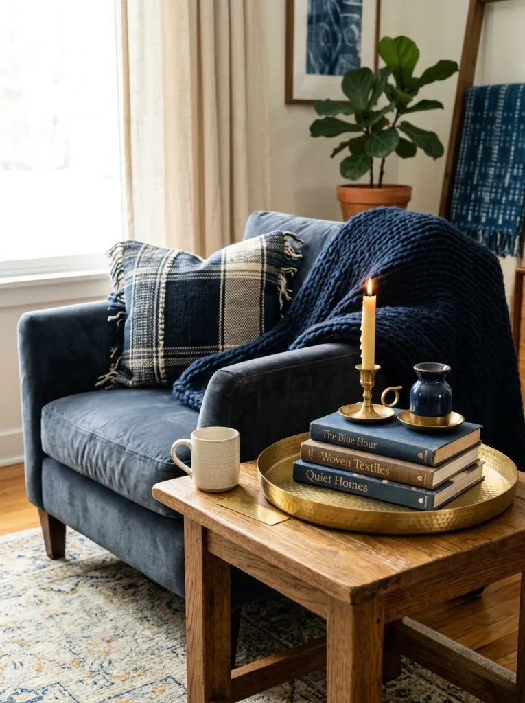 Blue and Gold Living Room