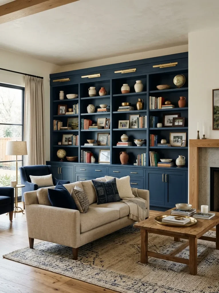 Blue and Gold Living Room