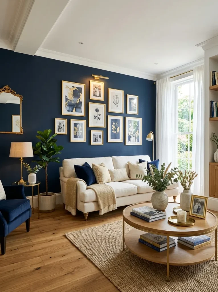 Blue and Gold Living Room
