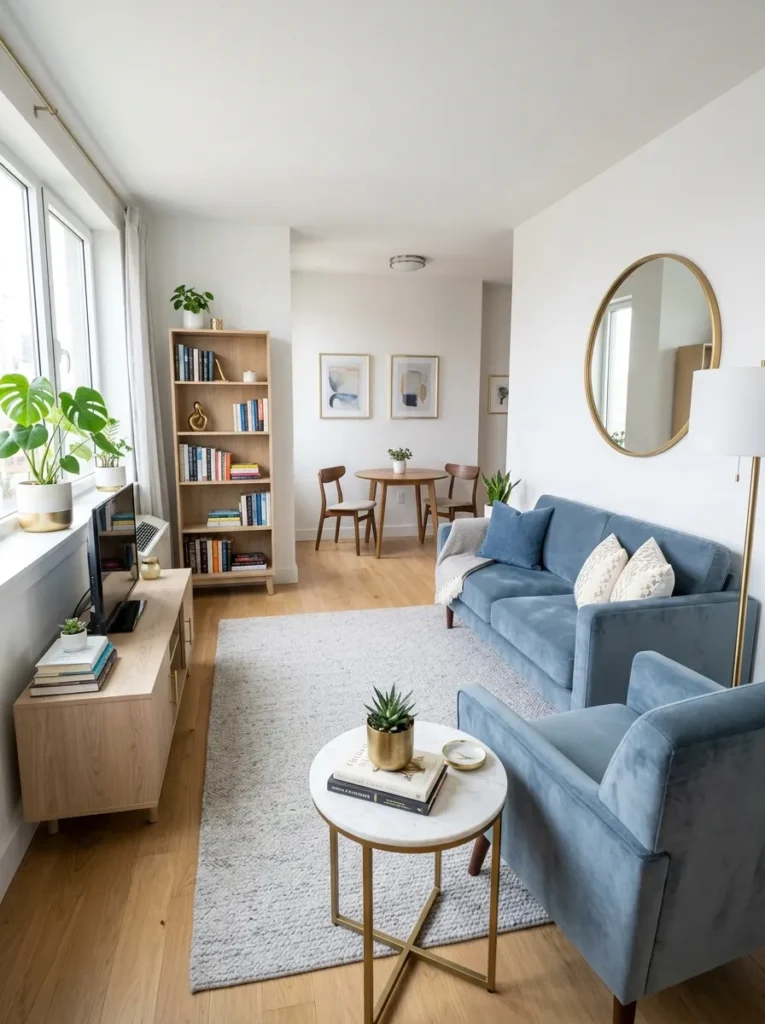 Blue and Gold Living Room